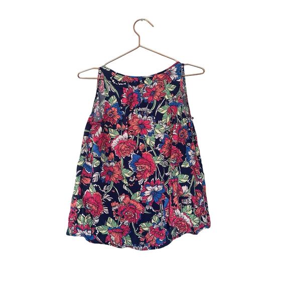 Gap sleeveless split neck floral print top size XS - Picture 2 of 5